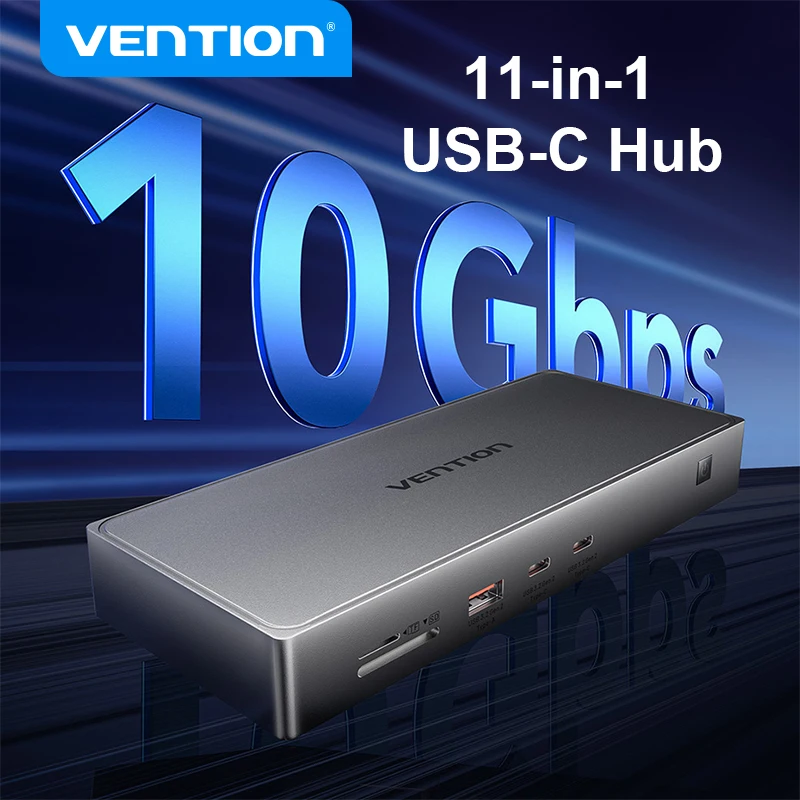 Vention USB C HUB 10Gbps HDMI 4K@60Hz Type-C 3.2 Gen2 USB Splitter 11 Ports for MacBook Pro Air Switch Type C Multiport Adapter
Vention USB C HUB 10Gbps HDMI 4K@60Hz Type-C 3.2 Gen2 USB Splitter 11 Ports for MacBook Pro Air Switch Type C Multiport Adapter