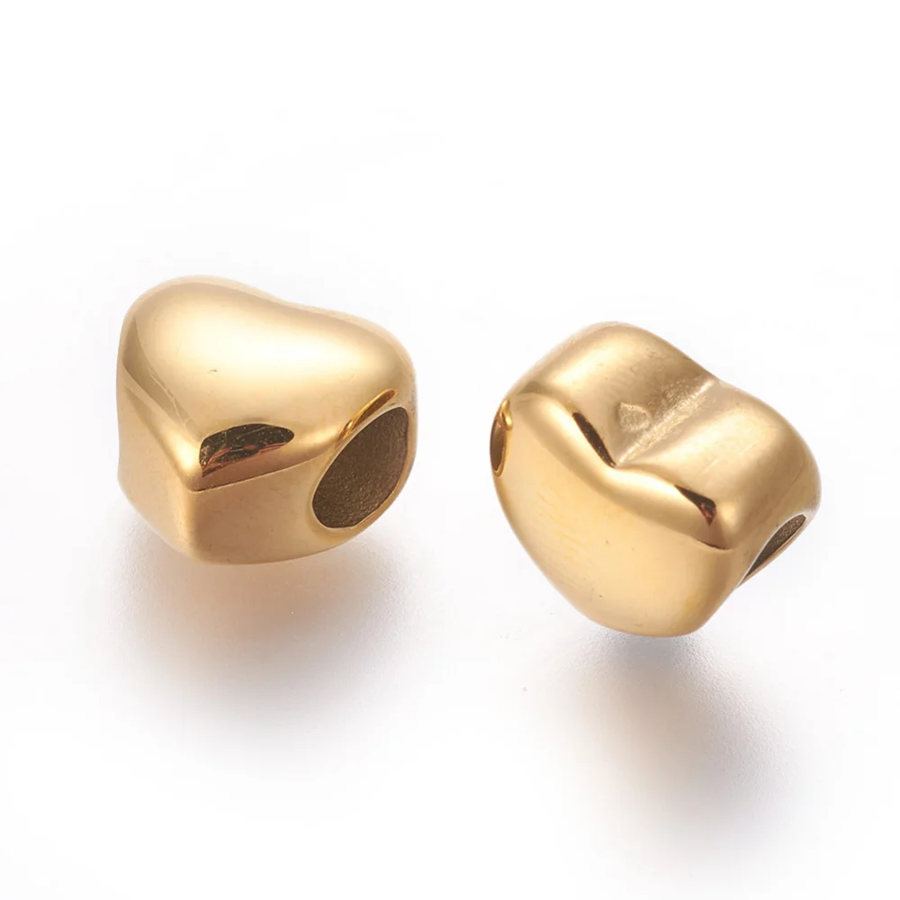 10pcs 304 Stainless Steel Heart European Large Hole Beads Golden for jewelry making Bracelet Accessories,hole: 5mm
10pcs 304 Stainless Steel Heart European Large Hole Beads Golden for jewelry making Bracelet Accessories,hole: 5mm