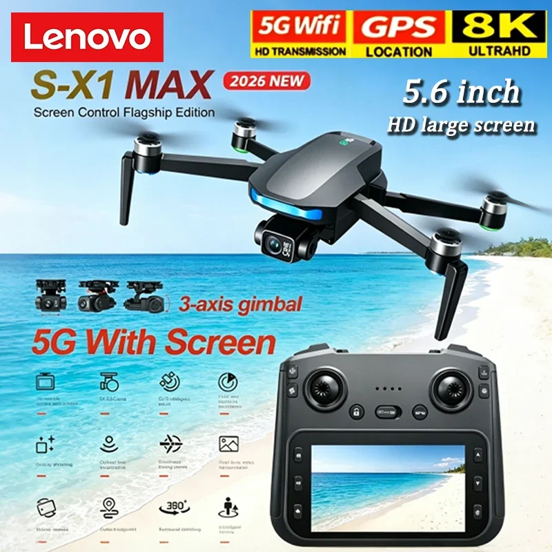Lenovo S-X1 GPS Drone Professional 4K Camera 3-axis Gimbal Aerial FPV Brushless with Large Screen Remote Control Folding Dron
Lenovo S-X1 GPS Drone Professional 4K Camera 3-axis Gimbal Aerial FPV Brushless with Large Screen Remote Control Folding Dron