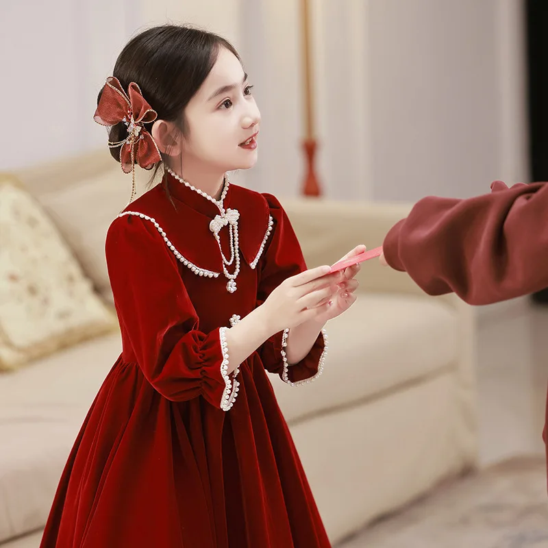 Red Girls' New Year Dress Spring Princess Dress Little Flower Girl Wedding Children's High-end Host Piano Performance Dress
Red Girls' New Year Dress Spring Princess Dress Little Flower Girl Wedding Children's High-end Host Piano Performance Dress