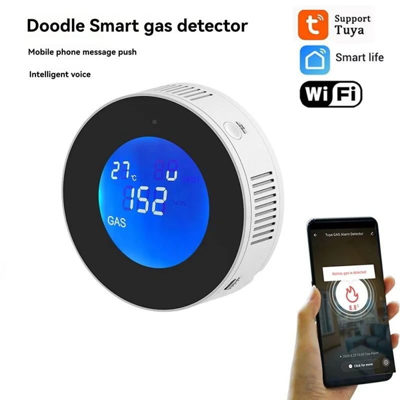 B37B-Combustible Gas Detector Combustible Gas Leak Detector With Temperature Function With LCD Display With Tuya App EU Plug
B37B-Combustible Gas Detector Combustible Gas Leak Detector With Temperature Function With LCD Display With Tuya App EU Plug