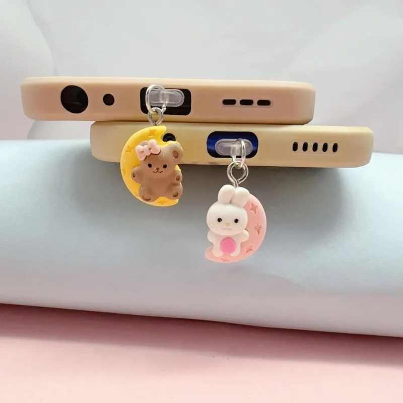 Korean Style Dust Plug Charm Moon Bear Rabbit Phone Charge Port Plug For iPhone Stopper Type C Dust Protection Cap Pendant
Korean Style Dust Plug Charm Moon Bear Rabbit Phone Charge Port Plug For iPhone Stopper Type C Dust Protection Cap Pendant