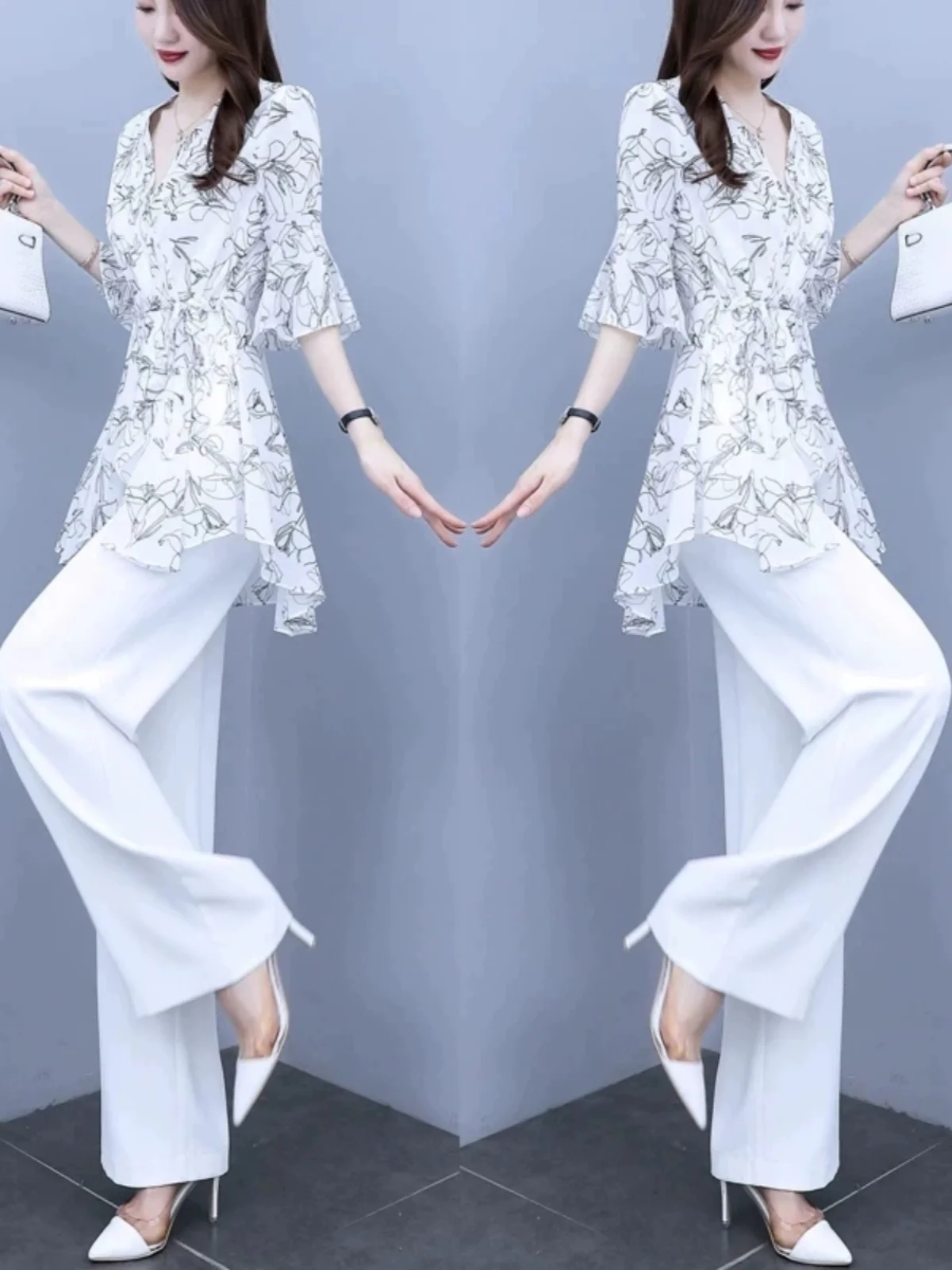 2025 New Fashionable Casual Gentle Stylish Slimming Age-reducing Two-piece Suit Solid and Print Style Wide-leg Bottoms Set Wh6
2025 New Fashionable Casual Gentle Stylish Slimming Age-reducing Two-piece Suit Solid and Print Style Wide-leg Bottoms Set Wh6