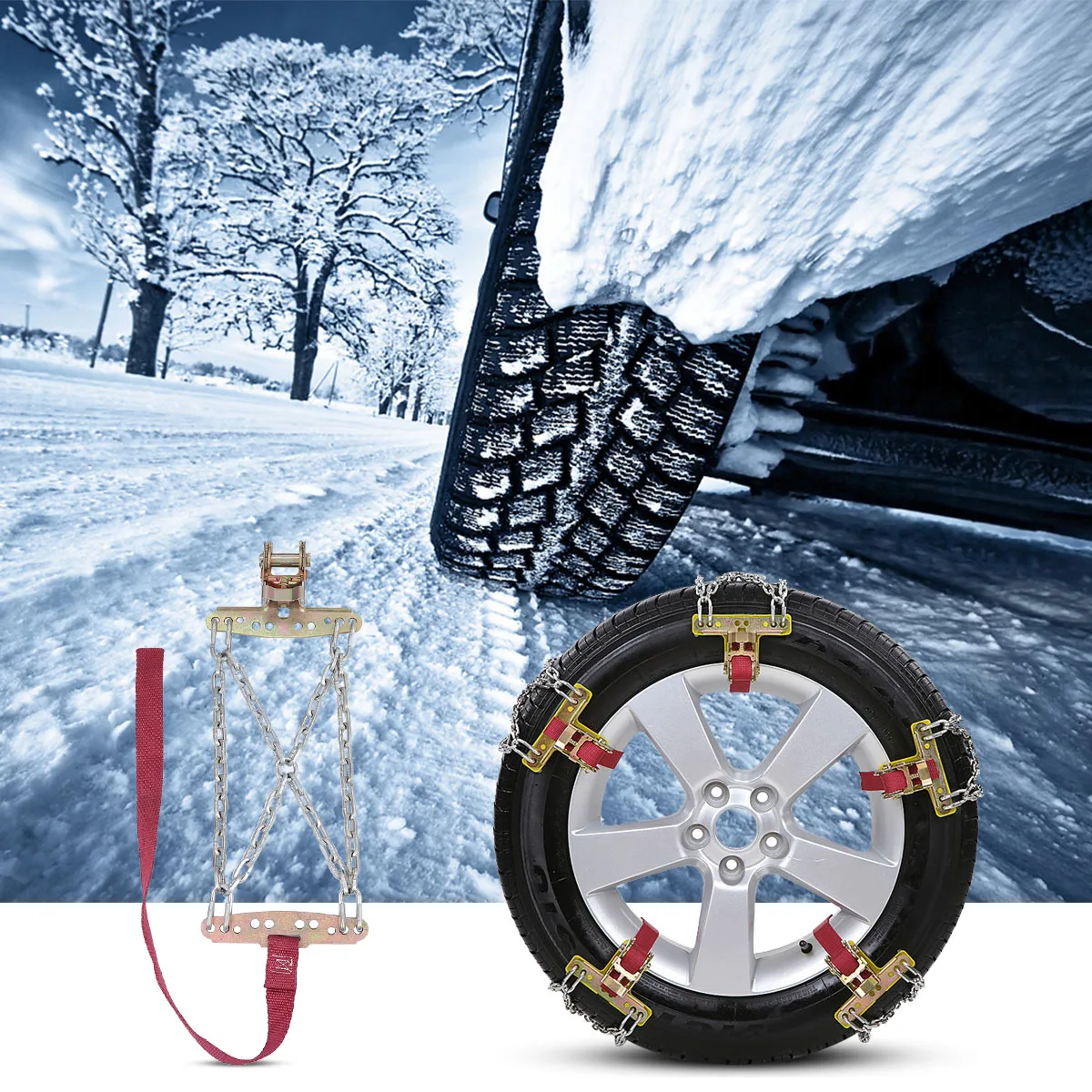 1pc Snow Chains Chain Anti Skid Ice Chain for Approved Cars Motorcycle Tires Bands Durable Winter Driving
1pc Snow Chains Chain Anti Skid Ice Chain for Approved Cars Motorcycle Tires Bands Durable Winter Driving