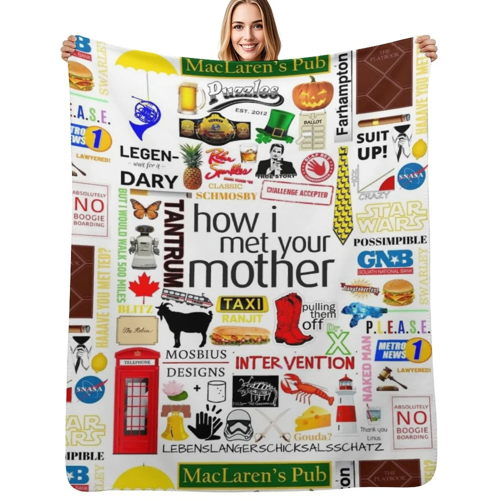 How i Met Your Mother Collage Poster Iconographic - Infographic (White) Throw Blanket Warm Plush Fuzzy Blanket for Living Room
How i Met Your Mother Collage Poster Iconographic - Infographic (White) Throw Blanket Warm Plush Fuzzy Blanket for Living Room
