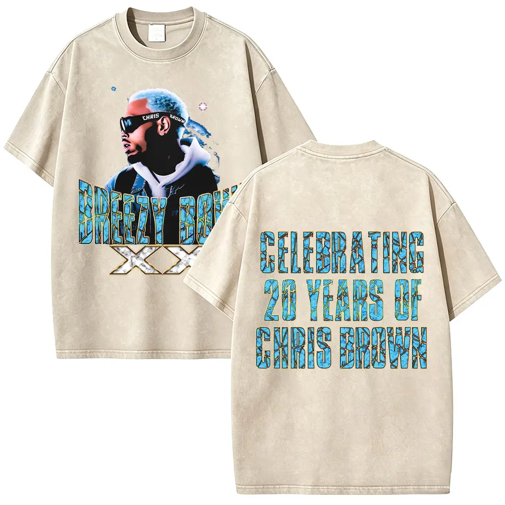 Washed Vintage Rapper Chris Brown Breezy Bowl XX Tour Merch T-shirt Men Hip Hop Pop Music T Shirts Male Summer Fashion T-shirts
Washed Vintage Rapper Chris Brown Breezy Bowl XX Tour Merch T-shirt Men Hip Hop Pop Music T Shirts Male Summer Fashion T-shirts