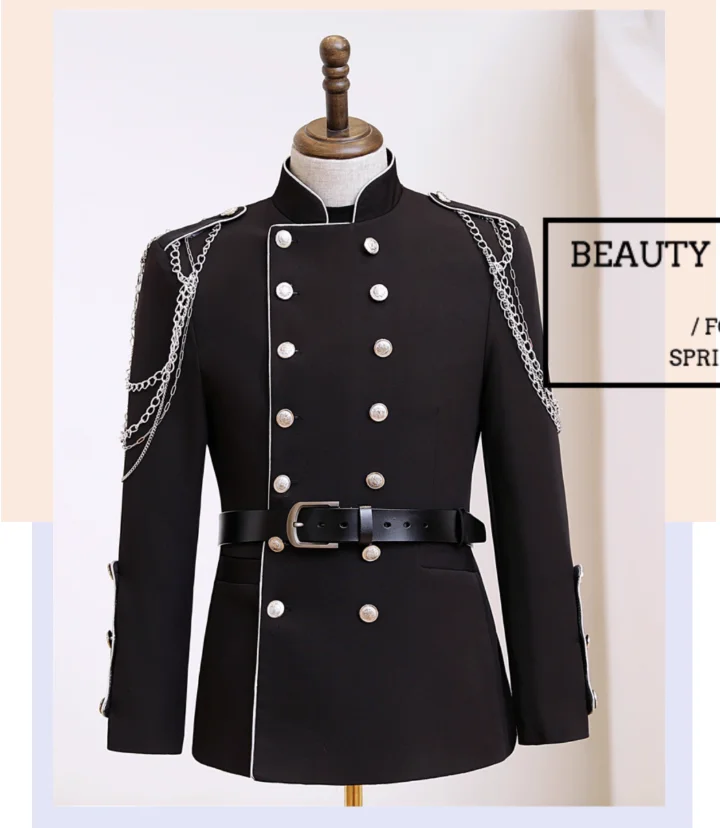 Black Waistband Men's Casual Suit Performance Costume Stage Costume Singer Runway Costume
Black Waistband Men's Casual Suit Performance Costume Stage Costume Singer Runway Costume