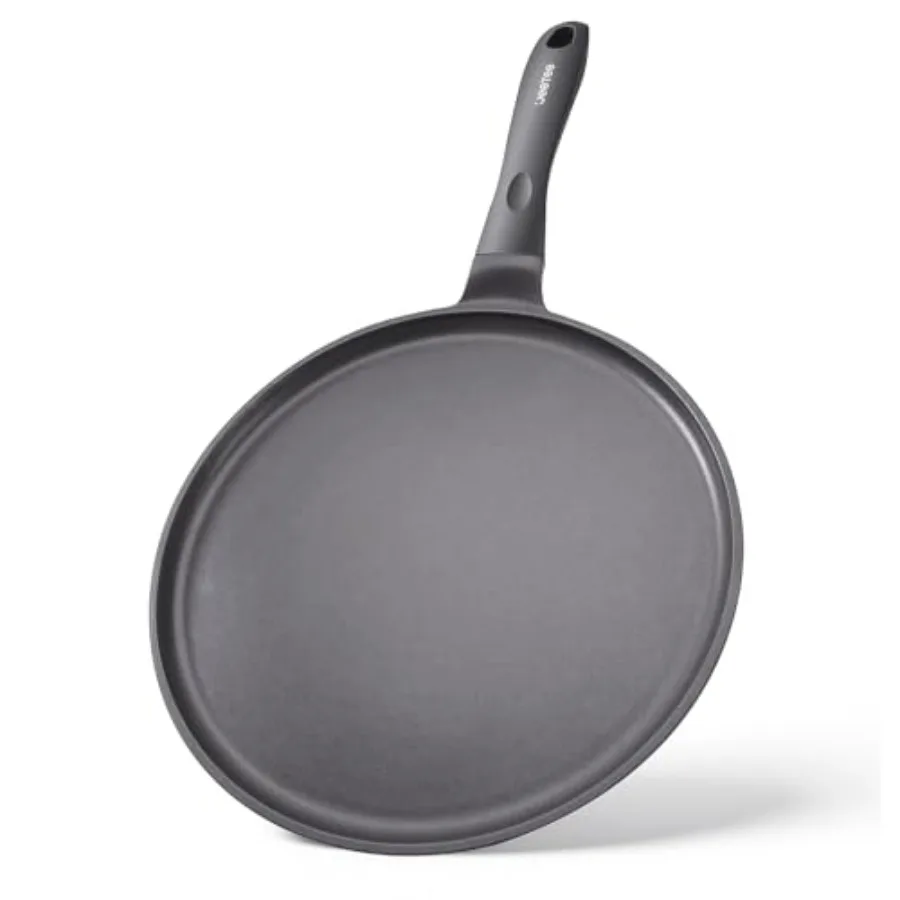 11 Inch Nonstick Titanium Crepe Pan for Dosa Tortilla Flat Tawa PTFE PFOA Free Healthy Non-Toxic Compatible with All Stovetops
11 Inch Nonstick Titanium Crepe Pan for Dosa Tortilla Flat Tawa PTFE PFOA Free Healthy Non-Toxic Compatible with All Stovetops