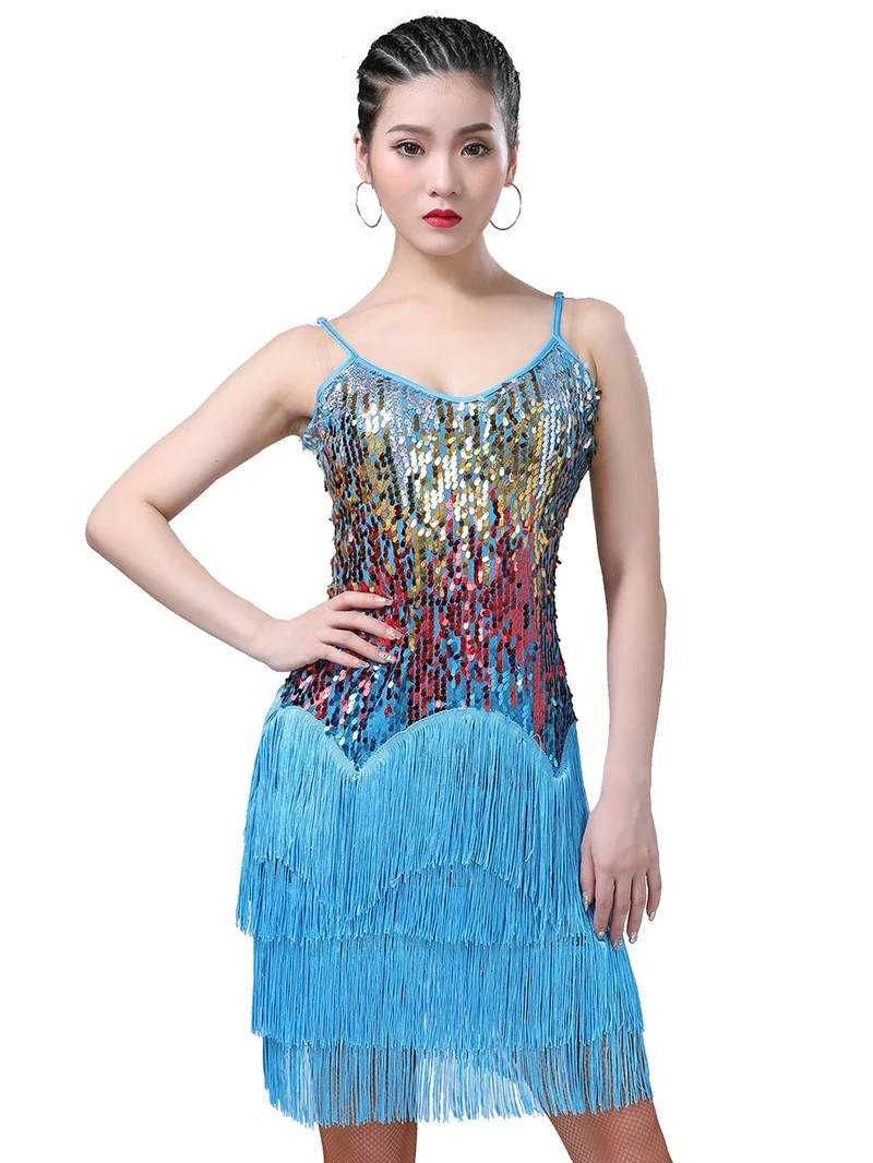 Adult Women Sling Sequin Tassel Skirt Latin Dancewear Stage Performance Rumba Training Cha Cha Dance Dress Competition Costume
Adult Women Sling Sequin Tassel Skirt Latin Dancewear Stage Performance Rumba Training Cha Cha Dance Dress Competition Costume