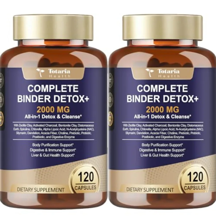 000MG Complete Binder Detox+ Activated Charcoal, Zeolite, Bentonite Clay, NAC, Milk Thistle, Probiotic, All-in-1 Detox and Clea
000MG Complete Binder Detox+ Activated Charcoal, Zeolite, Bentonite Clay, NAC, Milk Thistle, Probiotic, All-in-1 Detox and Clea
