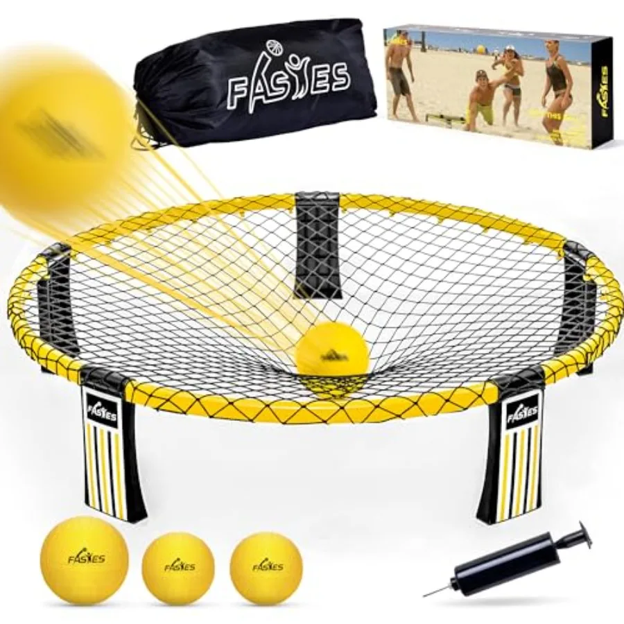 Outdoor Beach Ball Game Includes 3 Balls Net and Carrying Bag -Roundnet Game Set for Adults and Family - Perfect for Beach Yard
Outdoor Beach Ball Game Includes 3 Balls Net and Carrying Bag -Roundnet Game Set for Adults and Family - Perfect for Beach Yard