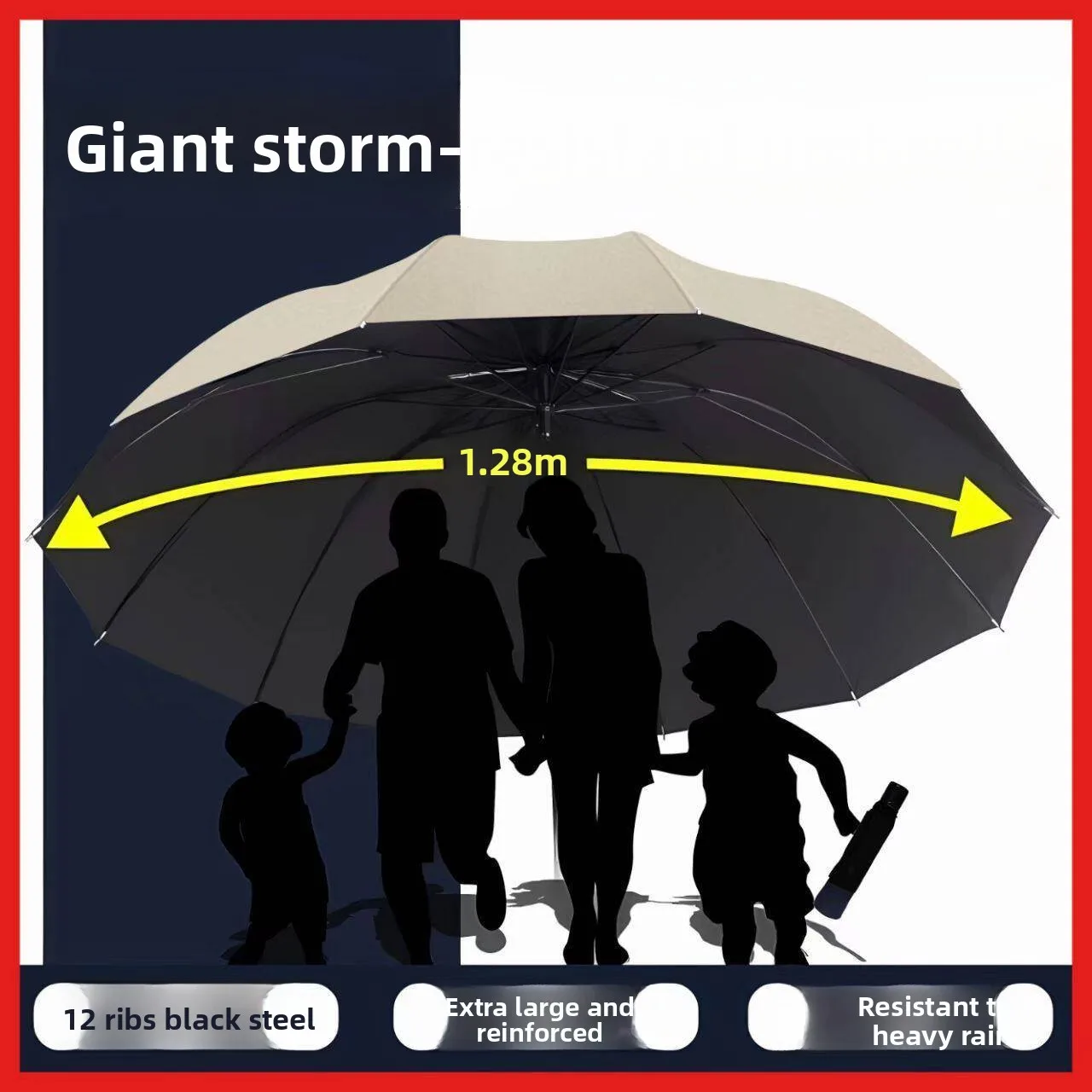 Durable Thickened Large Double Person Umbrella Windproof Sunshade Rainproof Twelve Bones Home Daily Use Umbrella for Women
Durable Thickened Large Double Person Umbrella Windproof Sunshade Rainproof Twelve Bones Home Daily Use Umbrella for Women