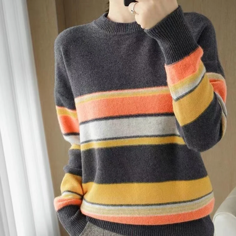 2024 New Women Sweater Slim O-Neck Pullover Cashmere Wool Blending Sweater Autumn And Winter Long-Sleeved Knit Bottoming Shirt
2024 New Women Sweater Slim O-Neck Pullover Cashmere Wool Blending Sweater Autumn And Winter Long-Sleeved Knit Bottoming Shirt