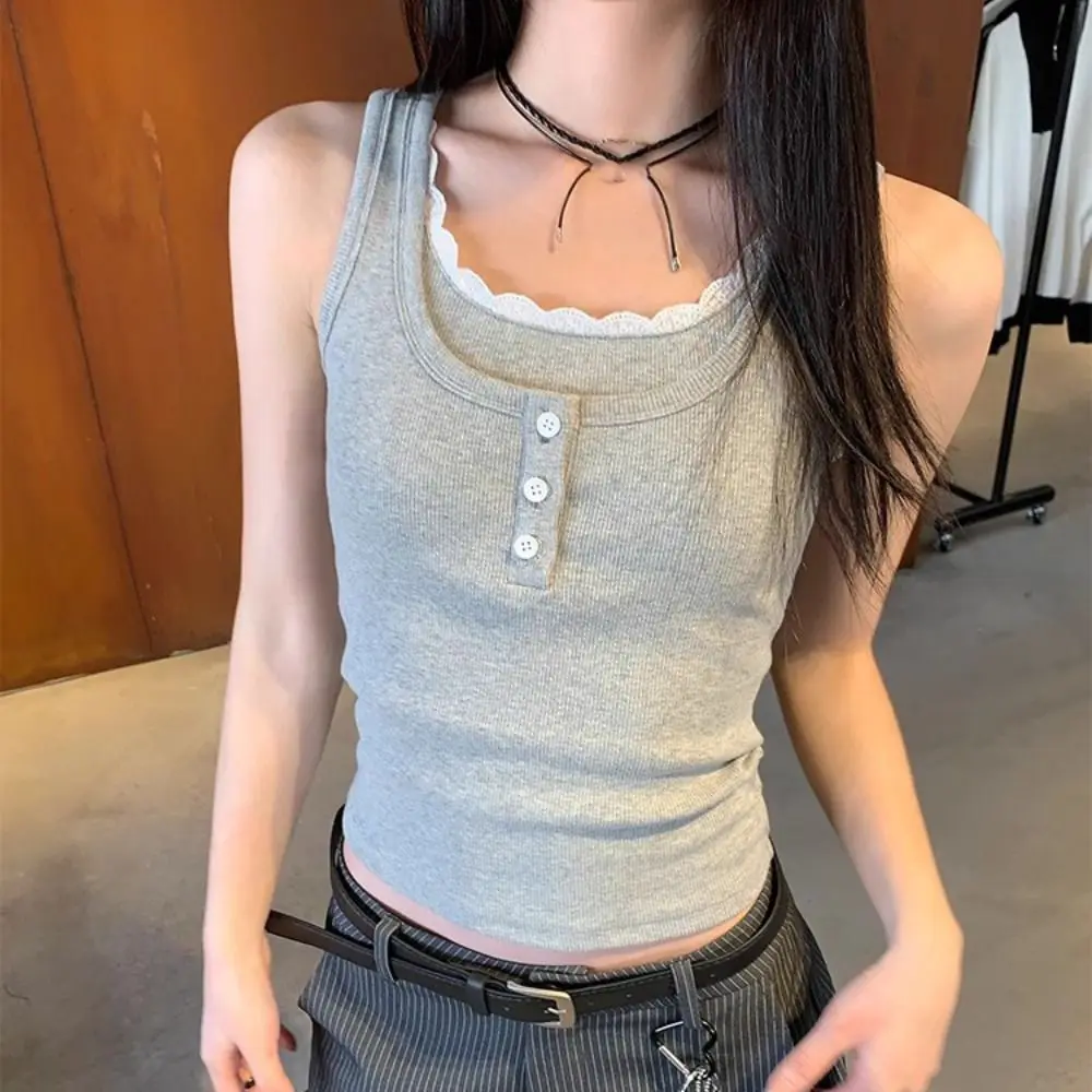 Round Neck Slim Y2k Crop Top Lace Vest Spicy Girl Sleeveless Camisole Women Undershirts Summer Fake Two Pieces Top Girl
Round Neck Slim Y2k Crop Top Lace Vest Spicy Girl Sleeveless Camisole Women Undershirts Summer Fake Two Pieces Top Girl
