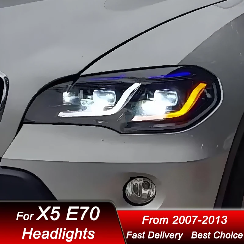 Автомобильные фары для BMW X5 E70 2007-2013, новый стиль, светодиодные фары в сборе, обновление, комплект аксессуаров для линз проектора с высокой настройкой
Автомобильные фары для BMW X5 E70 2007-2013, новый стиль, светодиодные фары в сборе, обновление, комплект аксессуаров для линз проектора с высокой настройкой