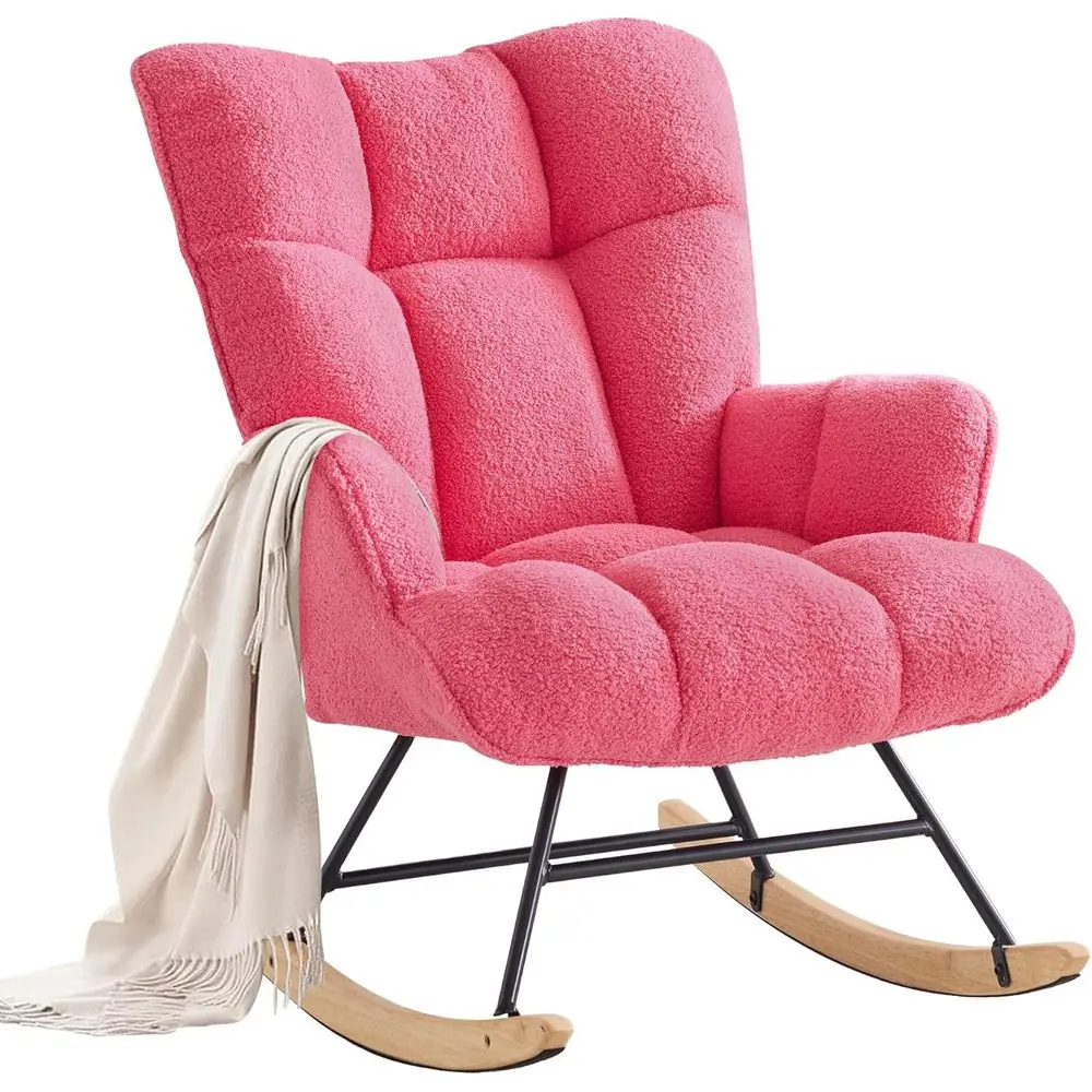 Nursery Glider Rocking Chair - Teddy Bear Pink Accent for Baby's Room & Living Spaces
Nursery Glider Rocking Chair - Teddy Bear Pink Accent for Baby's Room & Living Spaces