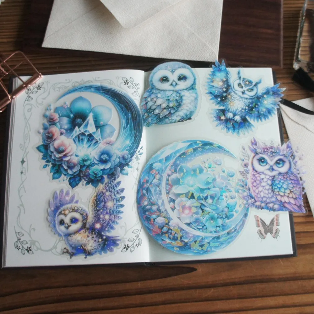 6pcs Big Size Laser Diamond Pattern Owl on The Moon Style PVC Transparent Sticker Scrapbooking DIY Gift Decoration Tag
6pcs Big Size Laser Diamond Pattern Owl on The Moon Style PVC Transparent Sticker Scrapbooking DIY Gift Decoration Tag