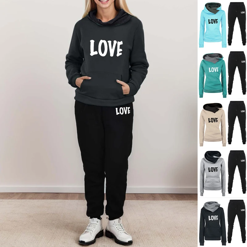 Women Fashion Tracksuit Autumn Two Piece Set Jogging Hoodie Outfit Winter Warm Hooded Female Sweatpants Solid Sports Clothing
Women Fashion Tracksuit Autumn Two Piece Set Jogging Hoodie Outfit Winter Warm Hooded Female Sweatpants Solid Sports Clothing