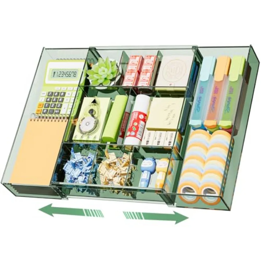 Expandable Desk Drawer Organizer, Plastic Drawer Organizer Tray with 10 Adjustable Compartments, Desk Organizers and Accessorie
Expandable Desk Drawer Organizer, Plastic Drawer Organizer Tray with 10 Adjustable Compartments, Desk Organizers and Accessorie