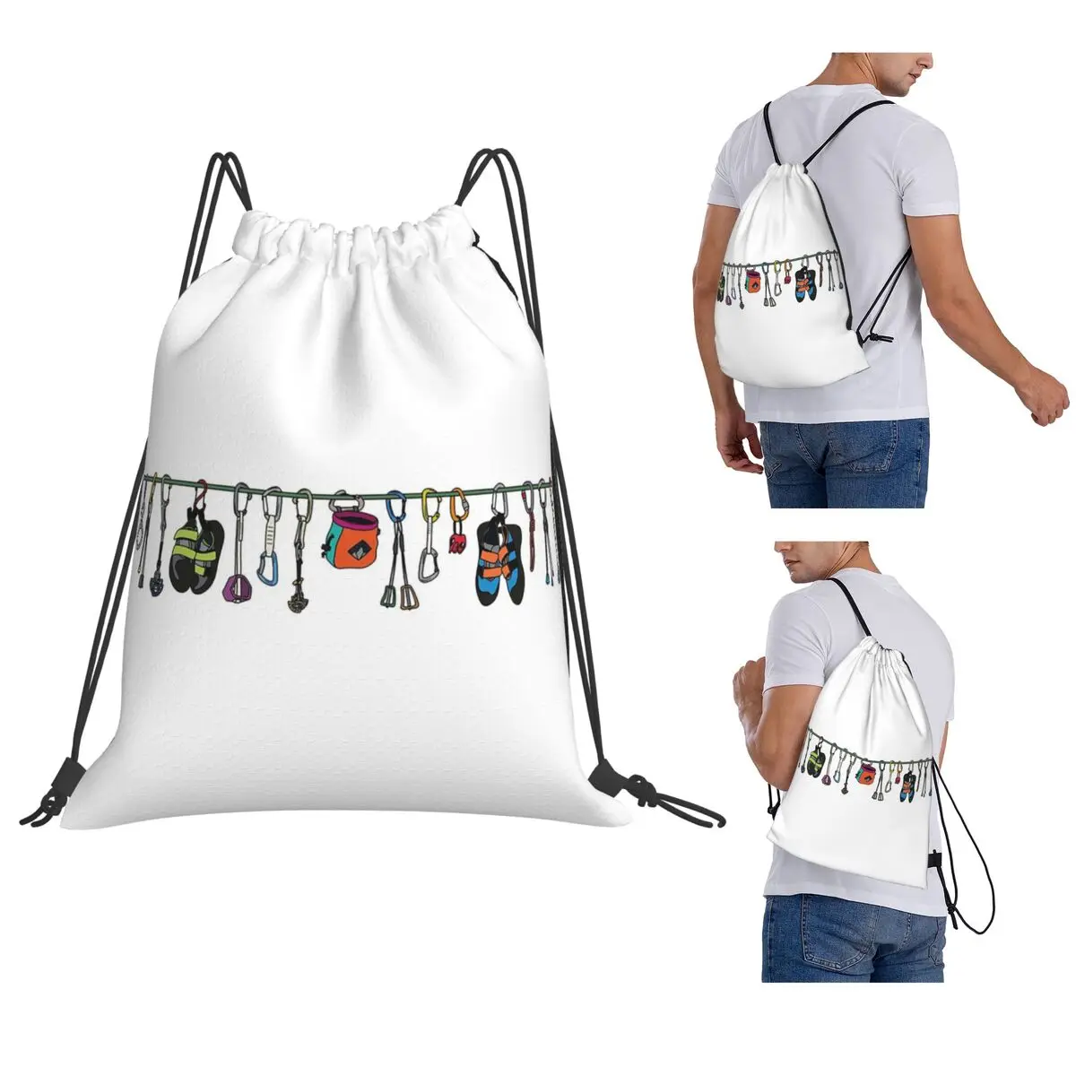 Climbing Gear On The Line Backpacks Multi-function Drawstring Bags Sports Bag Book Bags for Travel School
Climbing Gear On The Line Backpacks Multi-function Drawstring Bags Sports Bag Book Bags for Travel School