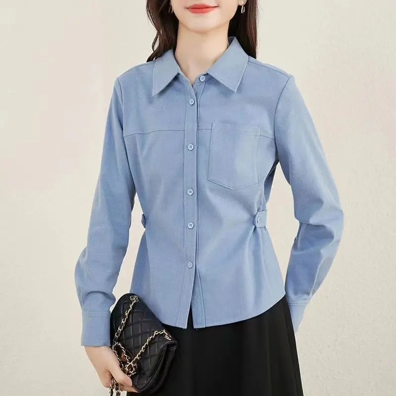 Women's Spring Autumn Fashion Elegant Polo Collar Solid Long Sleeve Shirt Casual Versatile Western Commuter Comfortable Tops
Women's Spring Autumn Fashion Elegant Polo Collar Solid Long Sleeve Shirt Casual Versatile Western Commuter Comfortable Tops