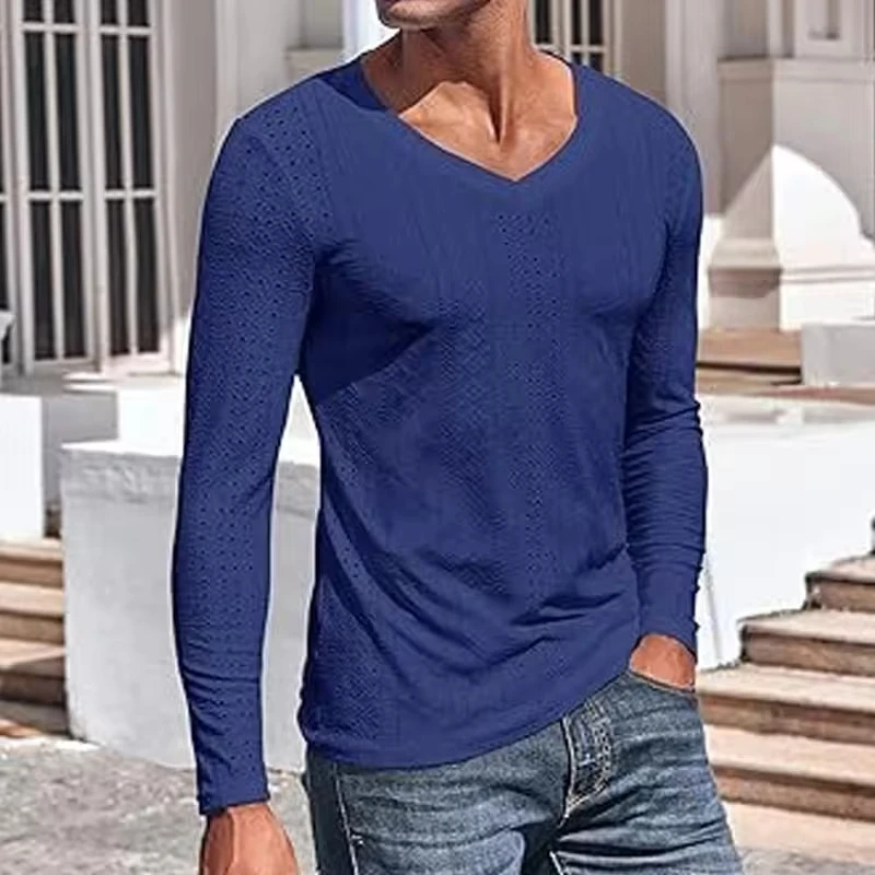 Fashion Simple Slim V-neck Long Sleeve T-shirt Autumn & Winter New Men's Sexy Hollow V-neck Long Sleeve T-shirt T Shirts for Men
Fashion Simple Slim V-neck Long Sleeve T-shirt Autumn & Winter New Men's Sexy Hollow V-neck Long Sleeve T-shirt T Shirts for Men