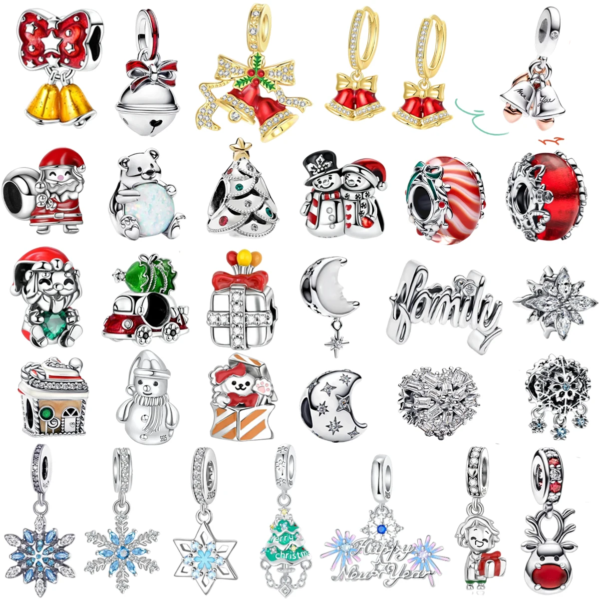 925 Sterling Silver Christmas-Themed Charms Reindeer Snowman Moon Beads Suitable for Original Bracelets Necklace Jewelry Gifts
925 Sterling Silver Christmas-Themed Charms Reindeer Snowman Moon Beads Suitable for Original Bracelets Necklace Jewelry Gifts