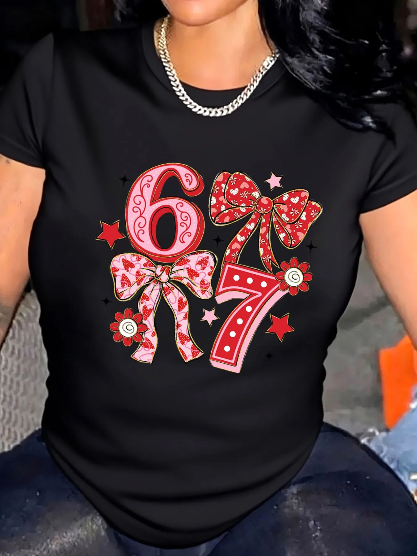 Женская футболка больших размеров с леопардовым принтом на день Святого Валентина для улицы
Женская футболка больших размеров с леопардовым принтом на день Святого Валентина для улицы