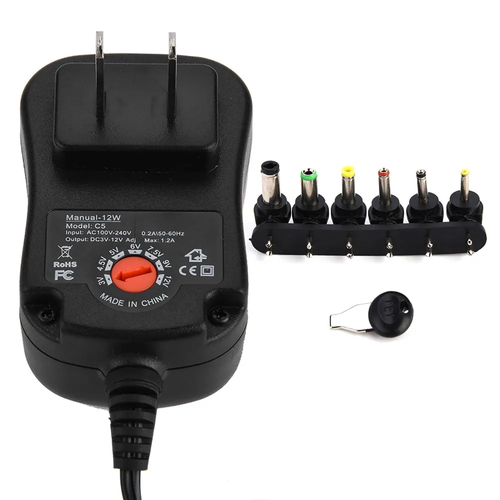 Universal 3-12V Adjustable Voltage Power Supply 12W Power 1.2A Output Switching Power Supply Multi Voltage Adapter LED Displays
Universal 3-12V Adjustable Voltage Power Supply 12W Power 1.2A Output Switching Power Supply Multi Voltage Adapter LED Displays