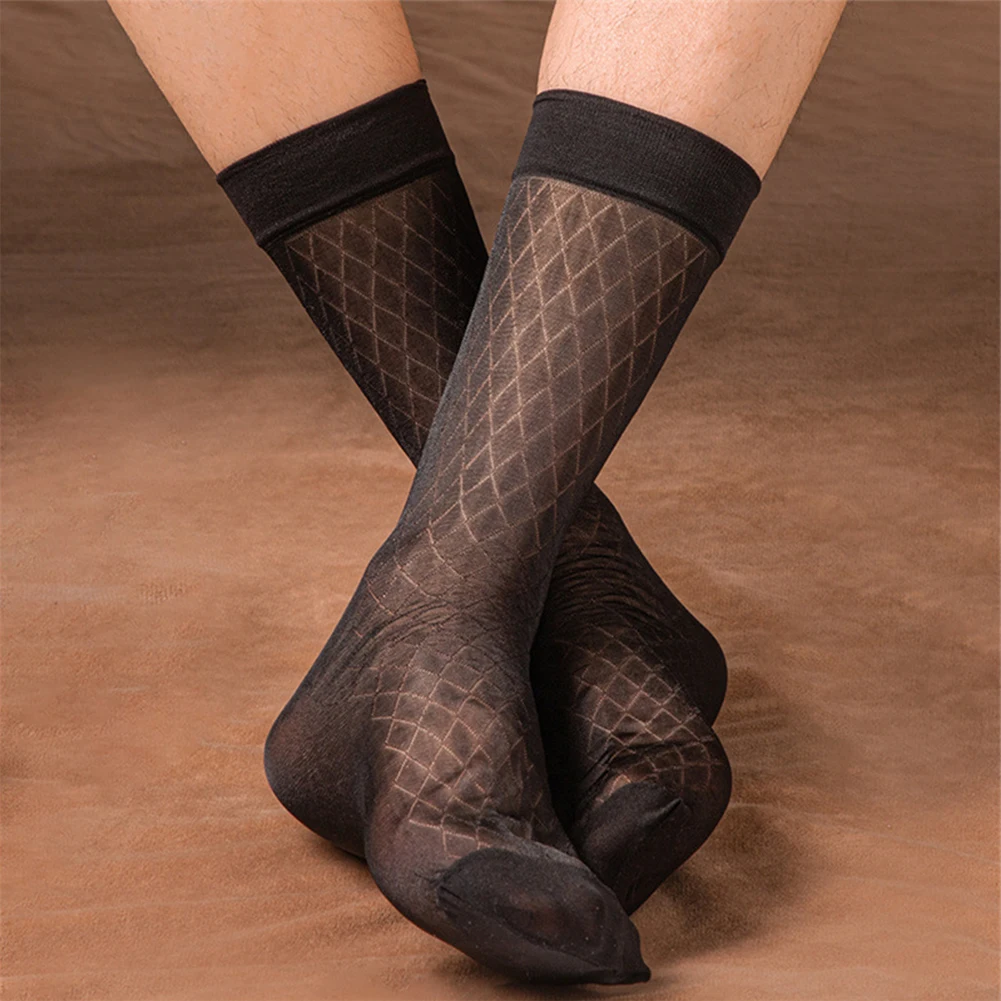 1 Pair Summer Men's Sheer Elastic Thin Stockings Business Formal Dress Middle Tube Sock Man Solid Color Plaid Socks
1 Pair Summer Men's Sheer Elastic Thin Stockings Business Formal Dress Middle Tube Sock Man Solid Color Plaid Socks