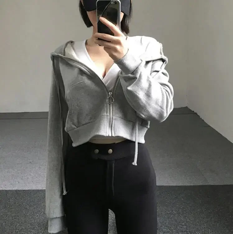Women Hooded Solid Short Style Zipper Slim Harajuku Chic Trendy Simple All-match Thin Long Sleeve New Vintage Clothes
Women Hooded Solid Short Style Zipper Slim Harajuku Chic Trendy Simple All-match Thin Long Sleeve New Vintage Clothes