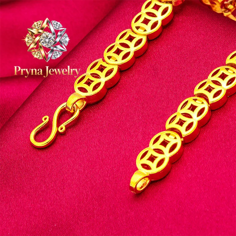 Pryna Jewelry Small Coin Bracelet for Women, 24K Gold, AU999 | Matte coins with vintage patterns, adjustable for professional l
Pryna Jewelry Small Coin Bracelet for Women, 24K Gold, AU999 | Matte coins with vintage patterns, adjustable for professional l
