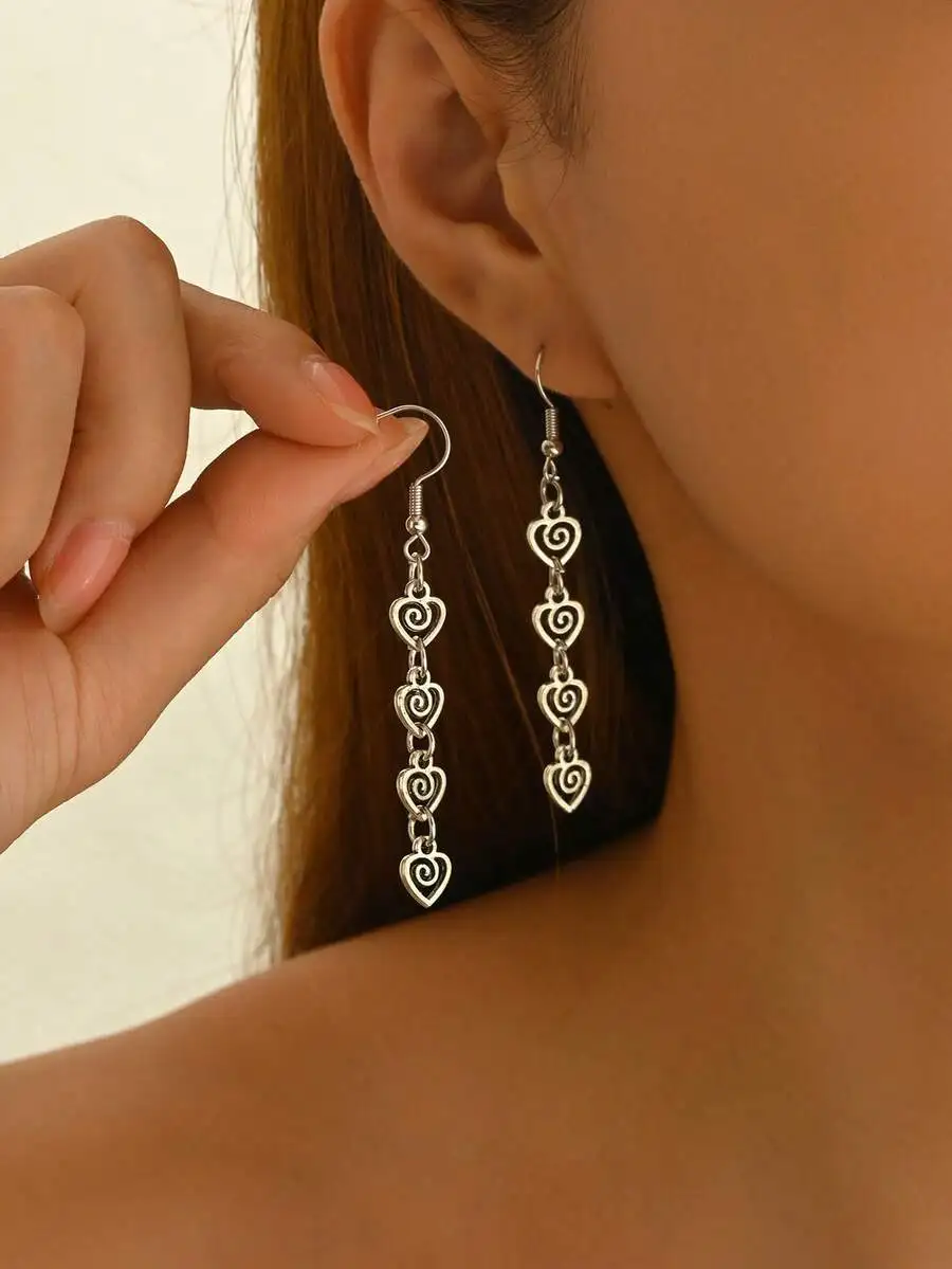 1 Pair Retro Distressed Versatile Creative Geometric Spiral Swirl Dangle Earrings, Suitable For Women's Daily, Vacation, And Out
1 Pair Retro Distressed Versatile Creative Geometric Spiral Swirl Dangle Earrings, Suitable For Women's Daily, Vacation, And Out