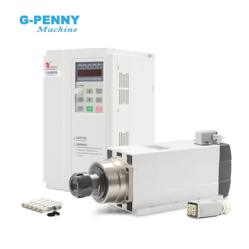 G-Penny 6.0KW ER32 Air Cooled Spindle Square Type with FL Inverter with Flange Cnc Router Spindle Motor
G-Penny 6.0KW ER32 Air Cooled Spindle Square Type with FL Inverter with Flange Cnc Router Spindle Motor