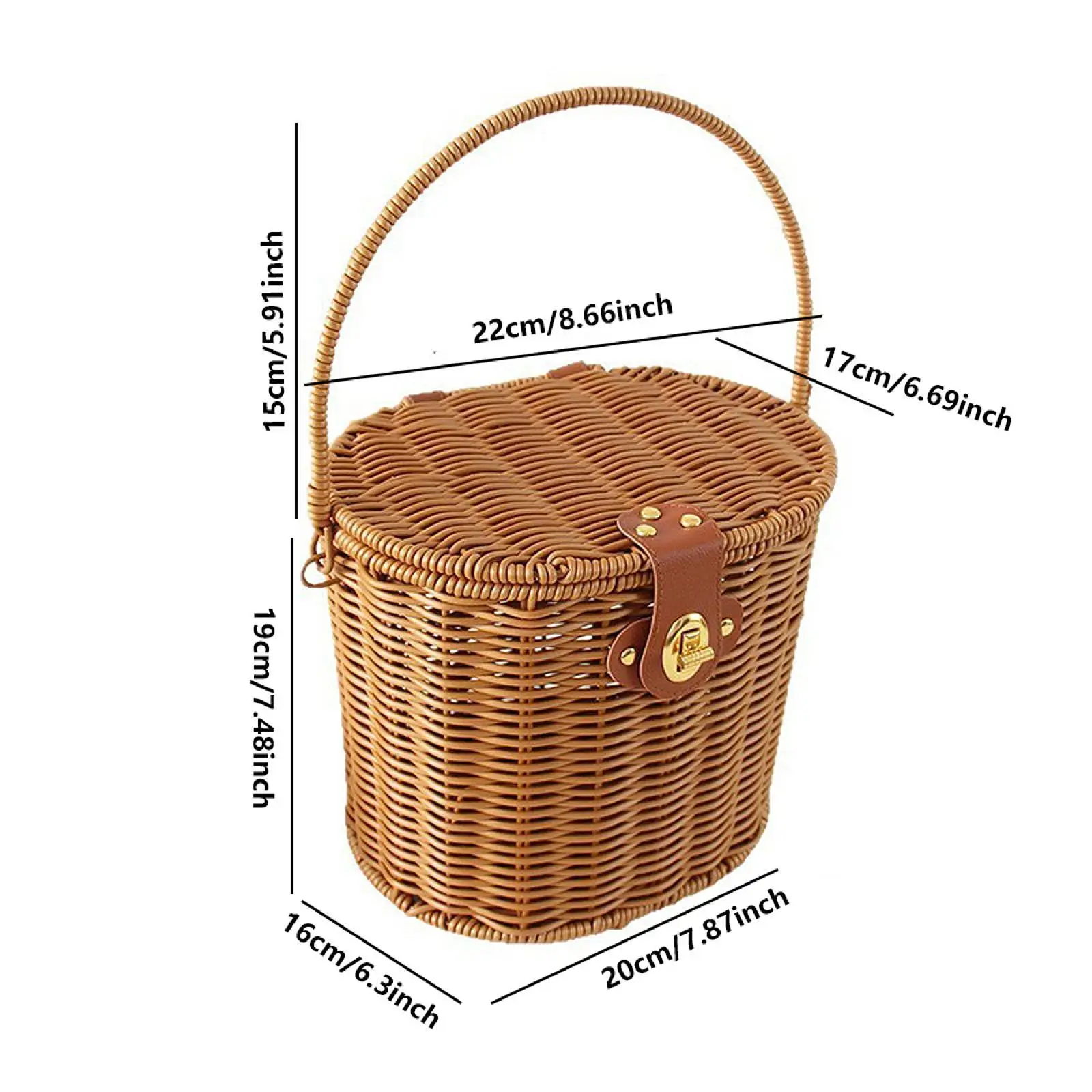 Woven Storage Basket Picnic Hamper Imitation Rattan Foods Container Shopping
Woven Storage Basket Picnic Hamper Imitation Rattan Foods Container Shopping
