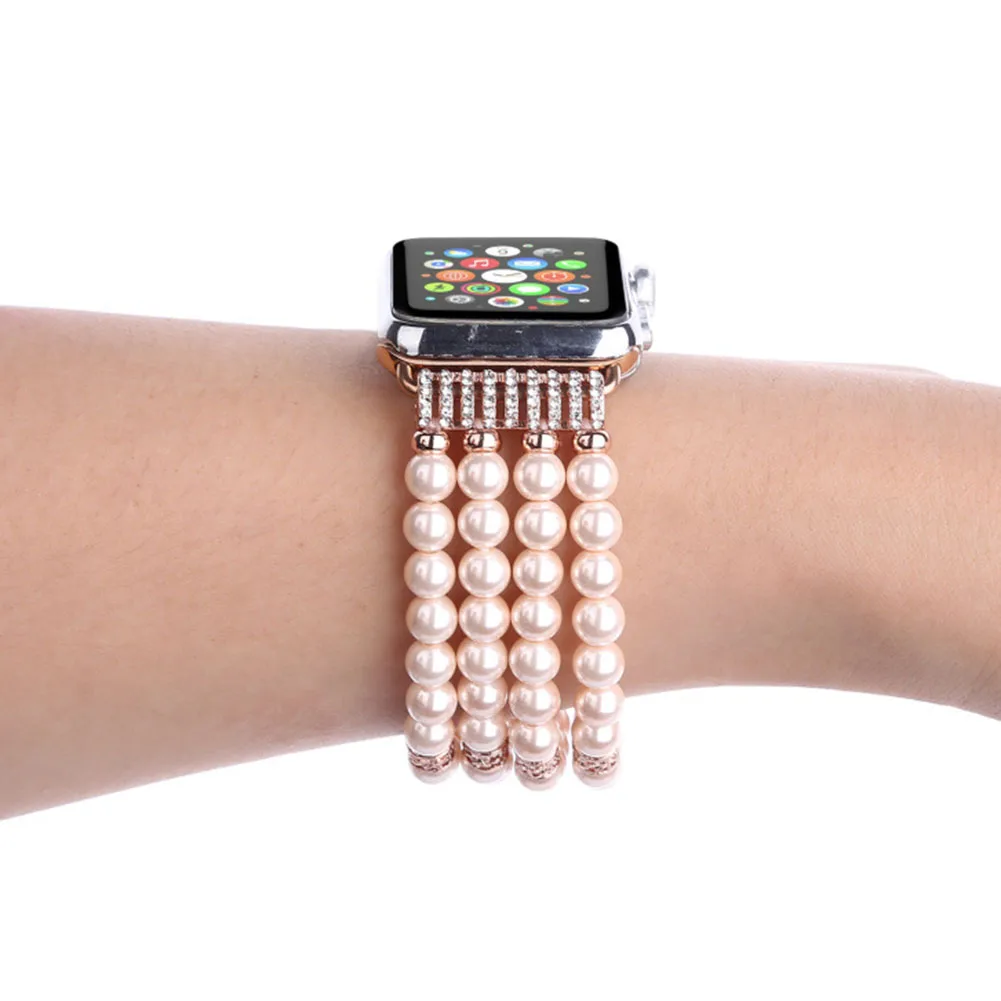 Personalized 4 Row Pearl Watch Band Practical Watch Wristbands Birthday Christmas Gift
Personalized 4 Row Pearl Watch Band Practical Watch Wristbands Birthday Christmas Gift
