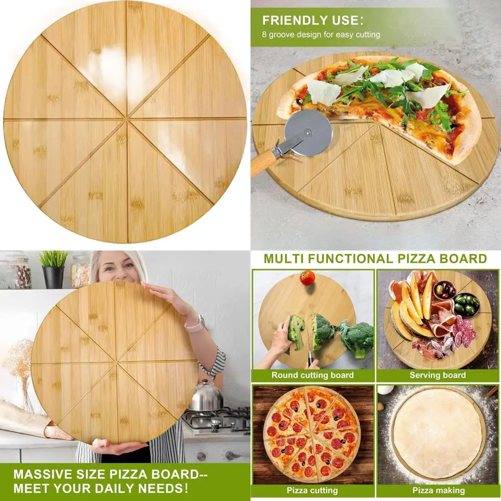 Extra Large 20 Double-Sided Bamboo Pizza Board with Cutting Grooves and Serving Platter
Extra Large 20 Double-Sided Bamboo Pizza Board with Cutting Grooves and Serving Platter