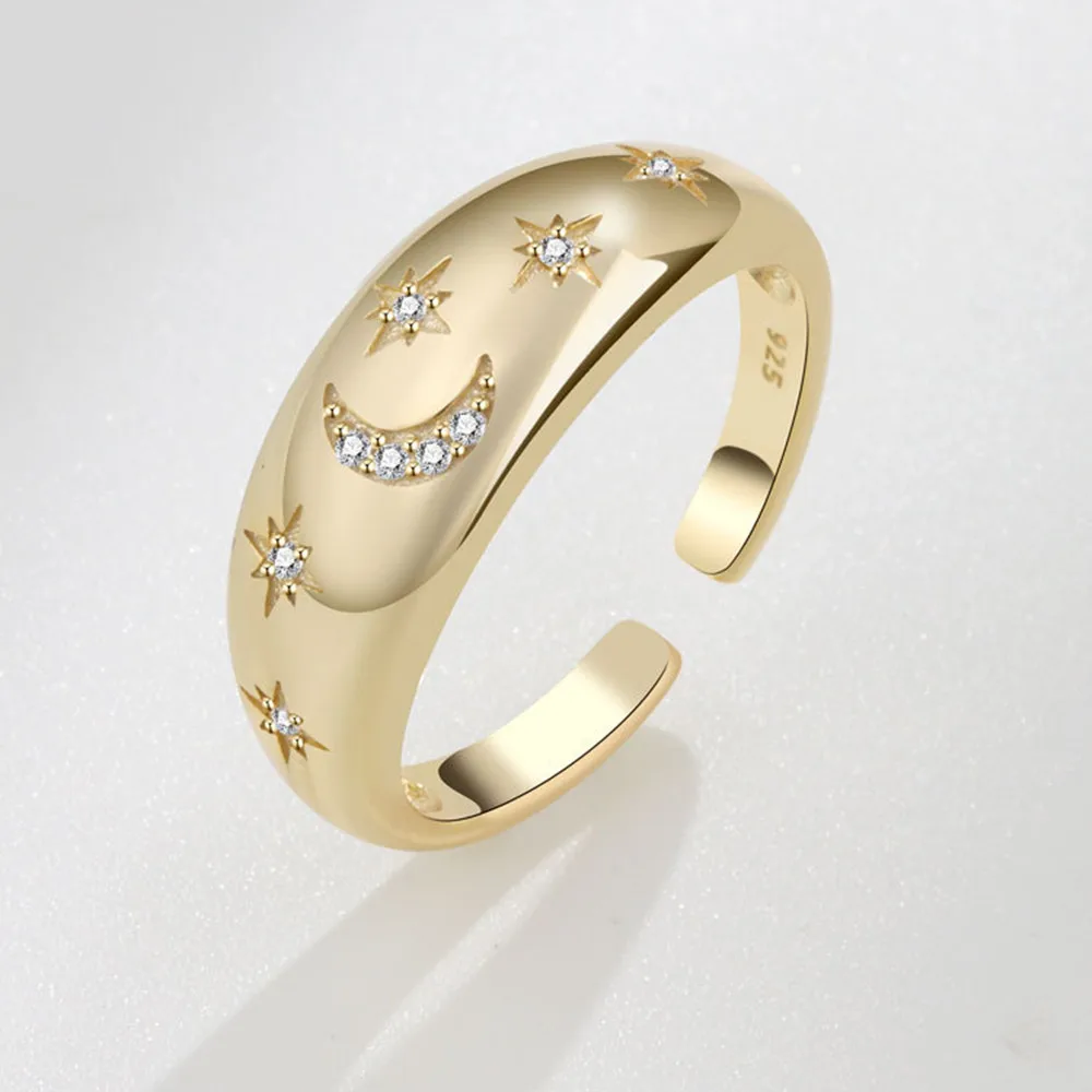 Buyee 925 Sterling Silver Couples Ring Elegant Moon & Star Open Ring Finger for Women Men Fashion Party Fine Jewelry Circle
Buyee 925 Sterling Silver Couples Ring Elegant Moon & Star Open Ring Finger for Women Men Fashion Party Fine Jewelry Circle