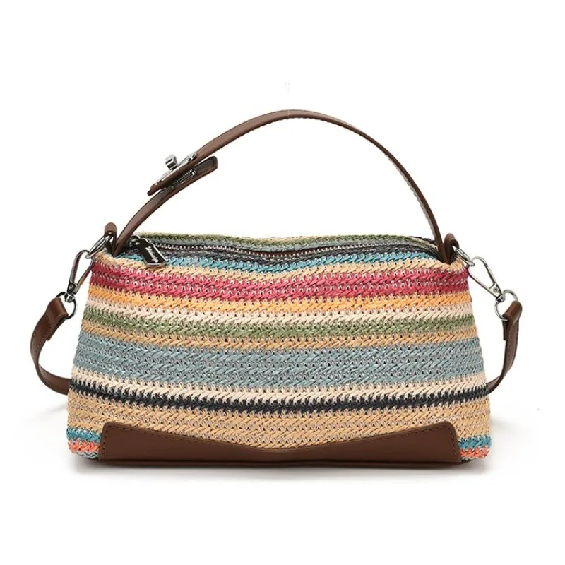 Bohemian Rainbow Stripes Women's Straw Hobo Bag Adjustable Shoulder Straps Stripe Woven Crossbody Bag Summer Vacation Beach Bag
Bohemian Rainbow Stripes Women's Straw Hobo Bag Adjustable Shoulder Straps Stripe Woven Crossbody Bag Summer Vacation Beach Bag