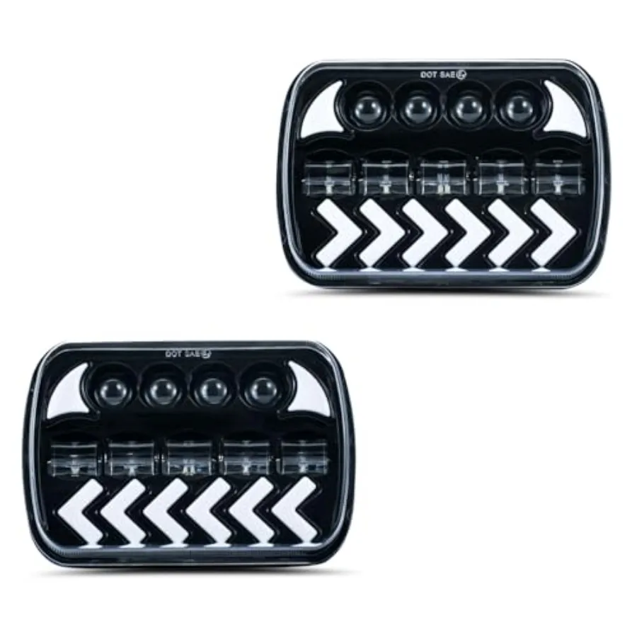 2pcs 7" X 6" Square White and Amber Headlights Turn Signal HI/LO Beam DRL Daytime Running Lights Compatible With Jeep Cherokee
2pcs 7" X 6" Square White and Amber Headlights Turn Signal HI/LO Beam DRL Daytime Running Lights Compatible With Jeep Cherokee