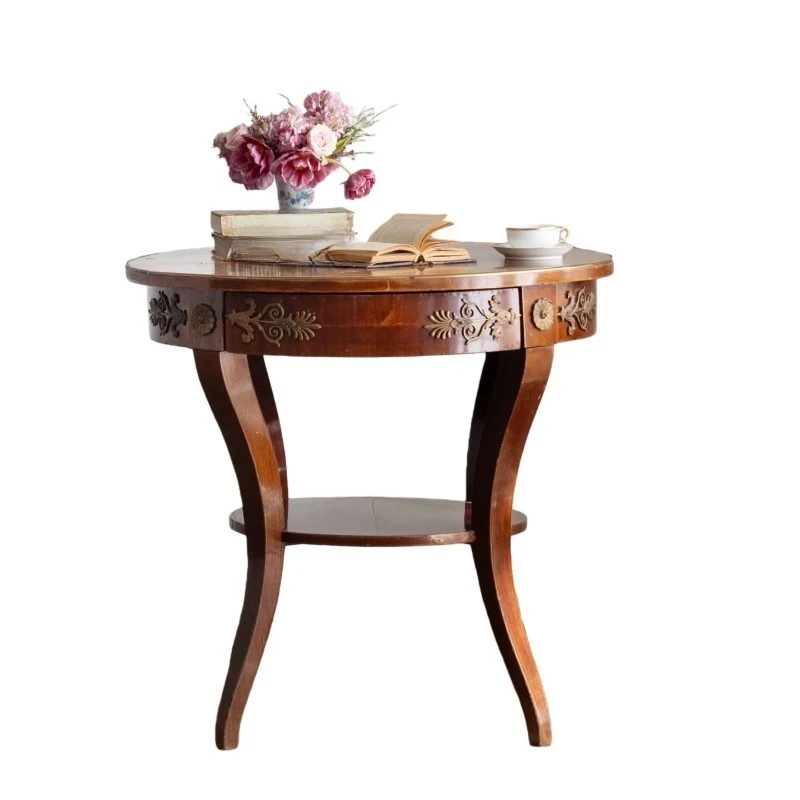Traditional wooden coffee table with vintage finish for living room furniture
Traditional wooden coffee table with vintage finish for living room furniture