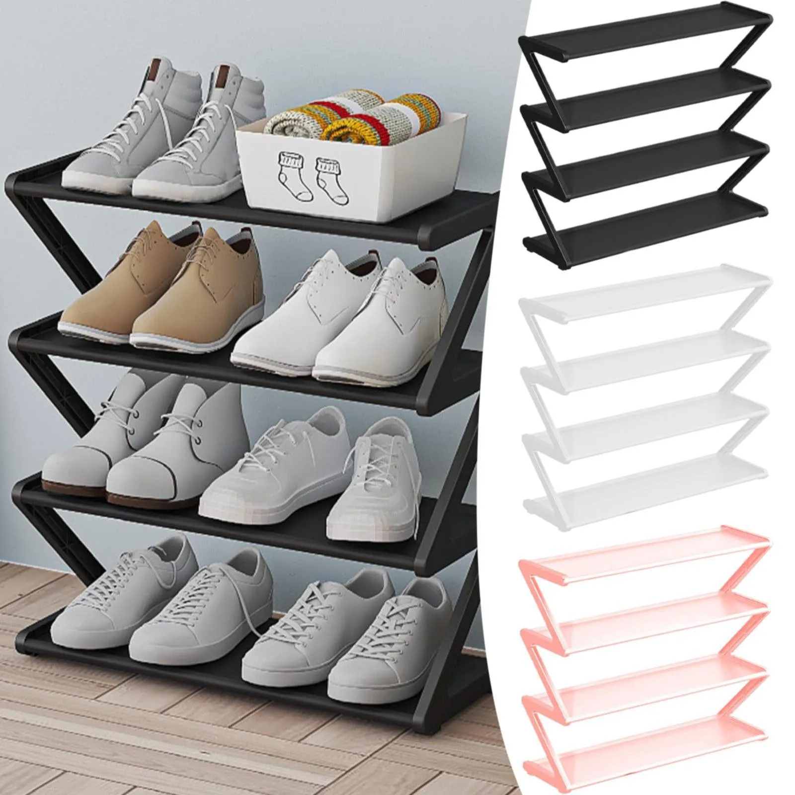 Z-shaped 4 Layer Shoe Organizer Space Saving Freestanding Shoe Organizer Rack Adjustable Saving Cabinet Storage Shelf
Z-shaped 4 Layer Shoe Organizer Space Saving Freestanding Shoe Organizer Rack Adjustable Saving Cabinet Storage Shelf