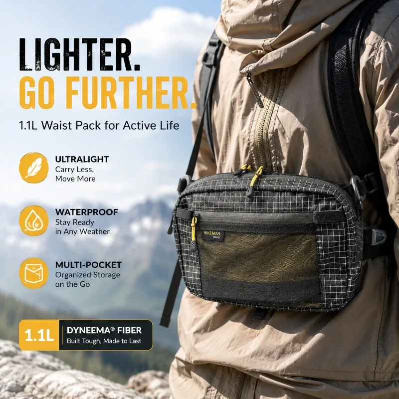 Lightweight Dyneema Crossbody Bag Wear Resistant Waterproof Waist Pouch Durable Outdoor Hanging Pack Portable Storage Bag
Lightweight Dyneema Crossbody Bag Wear Resistant Waterproof Waist Pouch Durable Outdoor Hanging Pack Portable Storage Bag