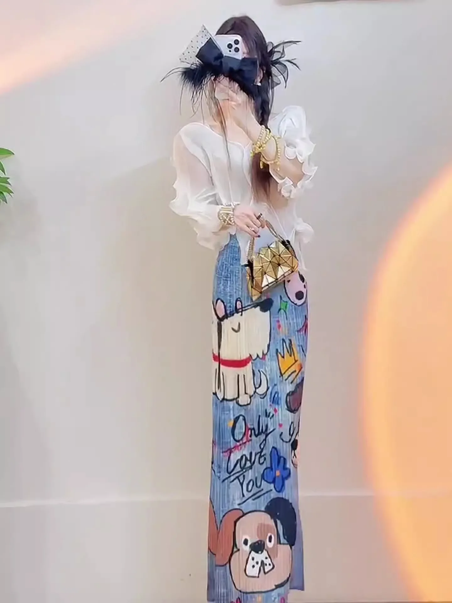 Summer Fashion Print Halter Neck Short Sleeve High Waist Slim Fit Skirt Three Houses Wind Ensemble Casual Commute Style Polye...
Summer Fashion Print Halter Neck Short Sleeve High Waist Slim Fit Skirt Three Houses Wind Ensemble Casual Commute Style Polye...