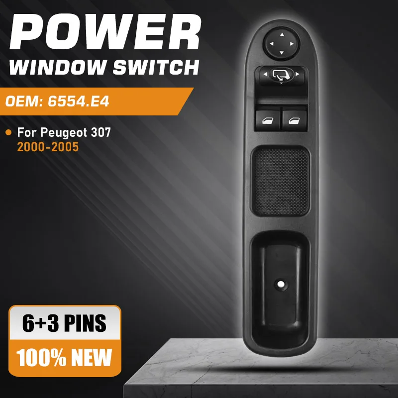 Front Driver Side Power Window Switch Lifter Button For Peugeot 307 2000 2001 2002 2003 2004 2005 96351622XT 6554.E4 9 Pins
Front Driver Side Power Window Switch Lifter Button For Peugeot 307 2000 2001 2002 2003 2004 2005 96351622XT 6554.E4 9 Pins