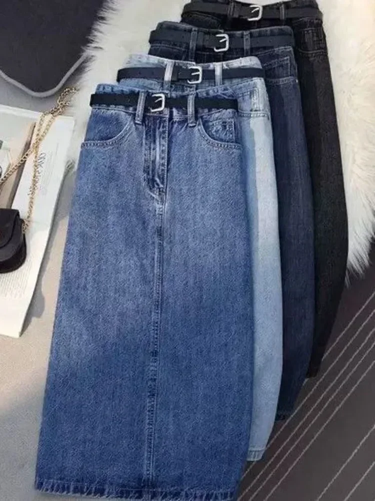 Vintage Korean Style Women's Elegant Denim Skirt Fashion High Waist Casual Harajuku Streetwear Chic Straight Skirt New
Vintage Korean Style Women's Elegant Denim Skirt Fashion High Waist Casual Harajuku Streetwear Chic Straight Skirt New