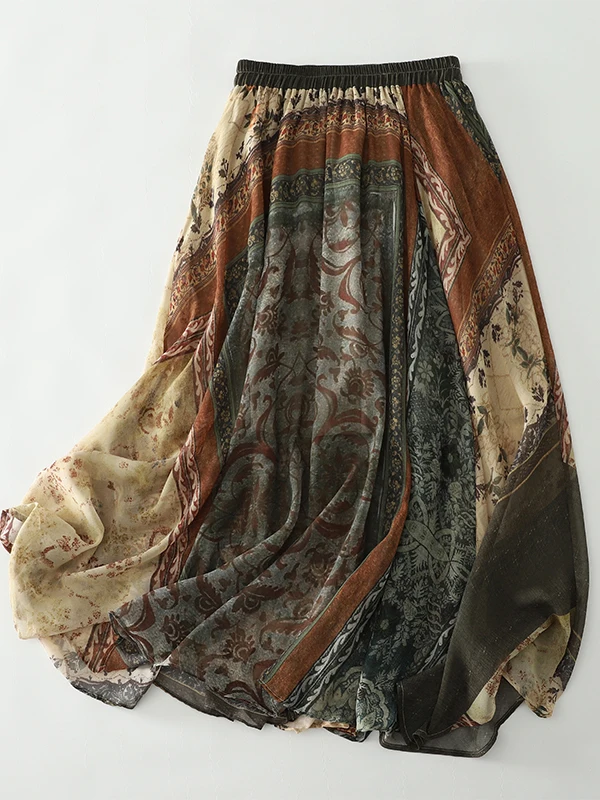 Bohemian Print A-Line Midi Skirt Double Layered Linen Korean Japanese Women's Summer Thin Polyester Cotton Blend Skirt
Bohemian Print A-Line Midi Skirt Double Layered Linen Korean Japanese Women's Summer Thin Polyester Cotton Blend Skirt