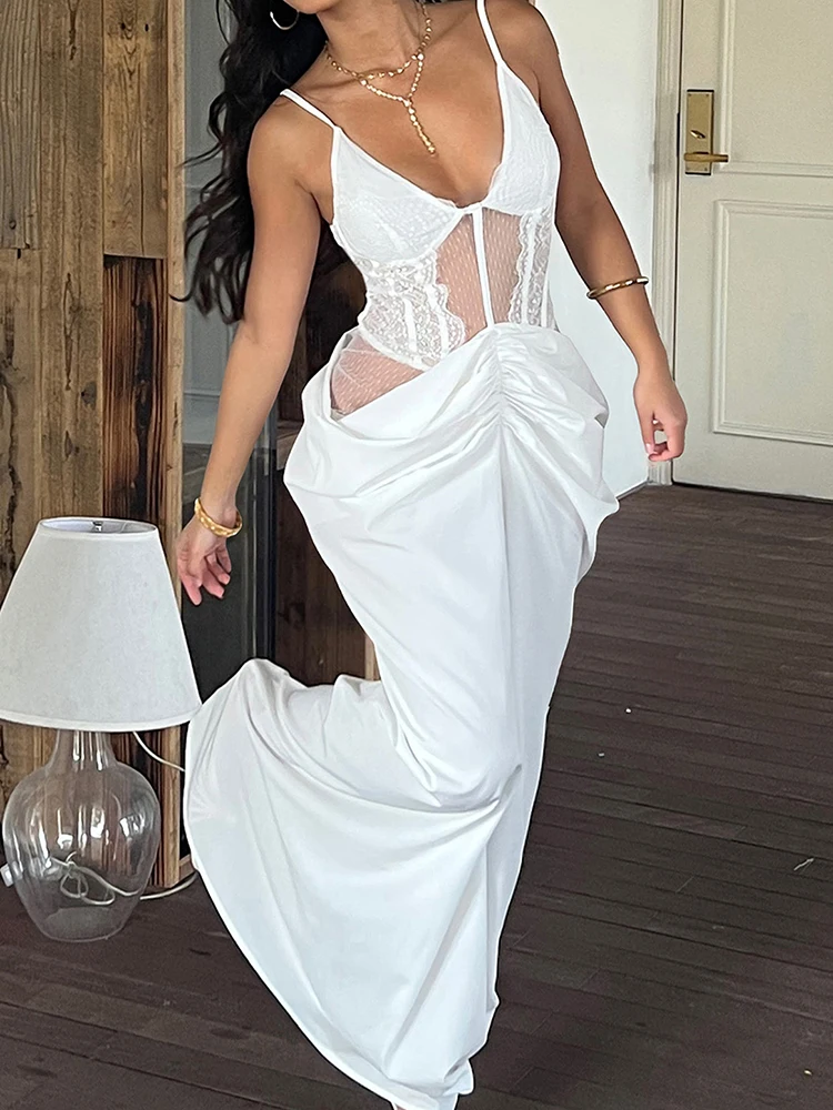 Сексуальное тонкое плиссированное длинное платье с перспективой, женское модное клубное вечернее платье с v-образным вырезом, кружевное праздничное платье без рукавов с вышивкой в стиле пэчворк
Сексуальное тонкое плиссированное длинное платье с перспективой, женское модное клубное вечернее платье с v-образным вырезом, кружевное праздничное платье без рукавов с вышивкой в стиле пэчворк