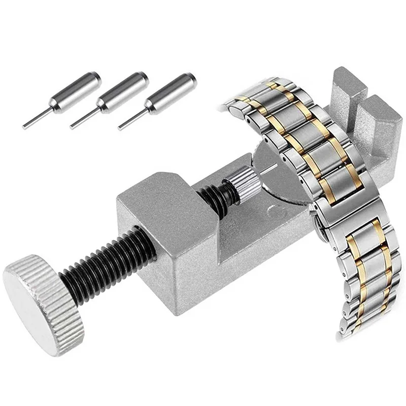 Watch Band Strap Link Pin Remover Repair Tool Kit for Watchmakers with Pack of 3 Extra Pins Replacement Remover Spring Bar Set
Watch Band Strap Link Pin Remover Repair Tool Kit for Watchmakers with Pack of 3 Extra Pins Replacement Remover Spring Bar Set