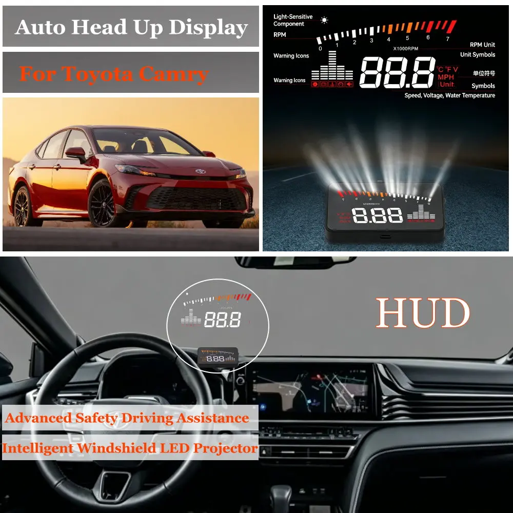 Car Head Up Display For Toyota Camry XV50/XV70 2011-2022 AUTO HUD Windshield Projector Accessories Speedometer Odometer RPM
Car Head Up Display For Toyota Camry XV50/XV70 2011-2022 AUTO HUD Windshield Projector Accessories Speedometer Odometer RPM